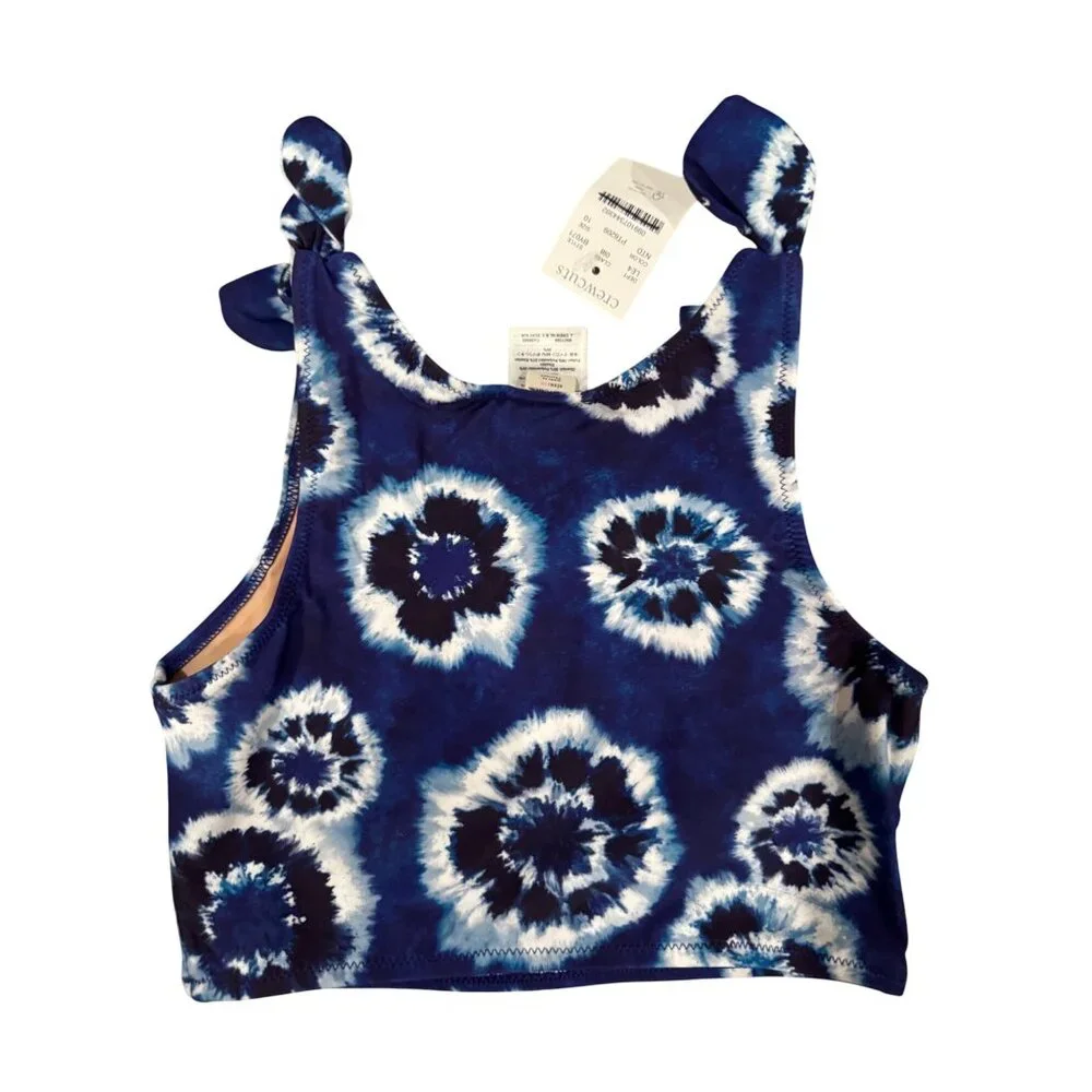J.Crew crewcuts tie dye Girls' tie-shoulder Swim Top with UPF‎ 50+ sz 10